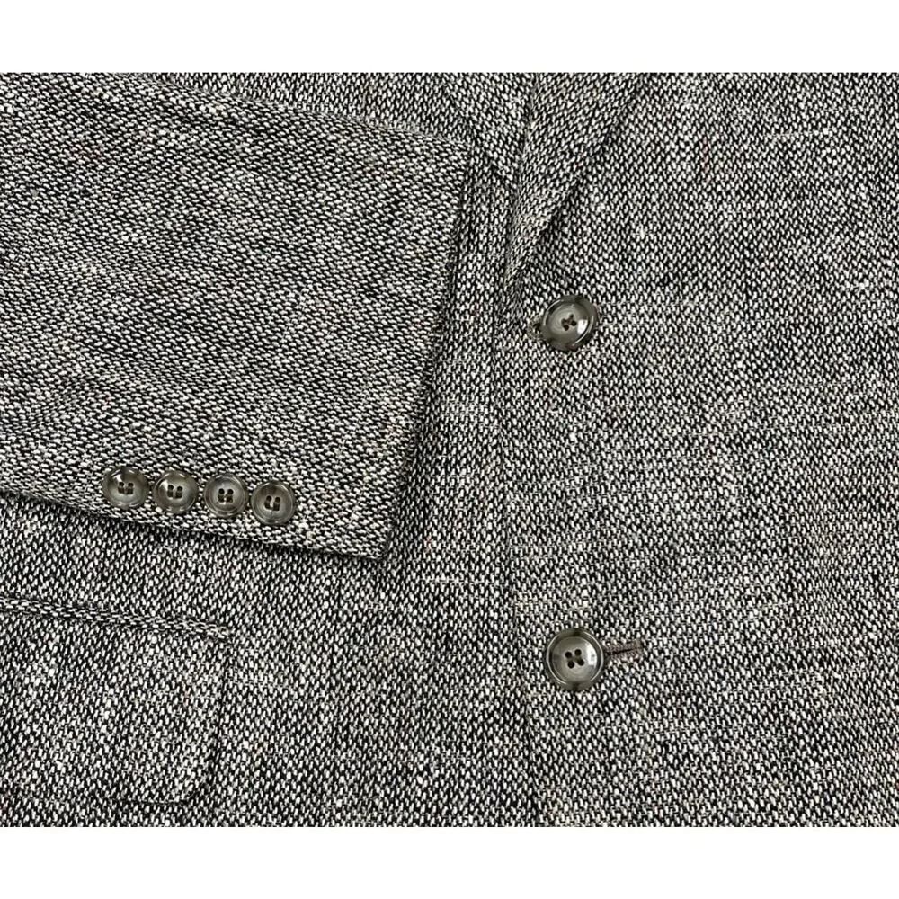 Vintage Towncraft Silk Tweed Blazer Sports Jacket Black Gray Size 40L Preppy